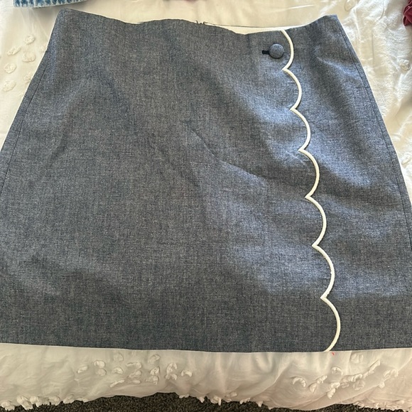 J. Crew Dresses & Skirts - J. Crew Blue Scalloped Skirt